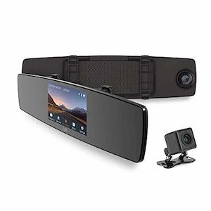 YI Mirror Dash Cam Dual Dashboard Camera Recorder (with Touch Screen, Mobile App…