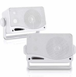 Pyle PLMR24 3-Way Outdoor Weatherproof Speaker Set (White)