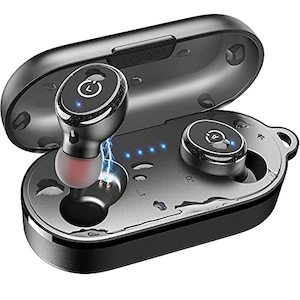 Internet only: TOZO T10 Bluetooth 5.0 Wireless Earbuds with Charging Case (IPX8 Waterproof) - Built-in Mic, Premium Sound & Deep Bass, Black