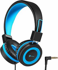 iClever HS14 Kids Headphones, 94dB Volume Limited, Adjustable Headband (Black & Blue)