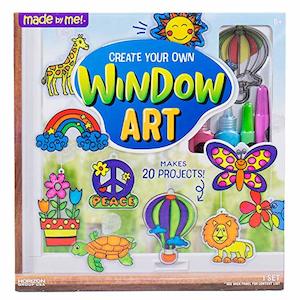 Internet only: Create Window Art Set by Horizon Group USA - 12 Suncatchers, Acetate, Paint & Suction Cups (Assorted Colors)