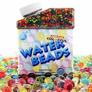 UMIKU 50000 Rainbow Water Beads (Soft Growing Balls) for Kids Sensory Toys & Home Décor