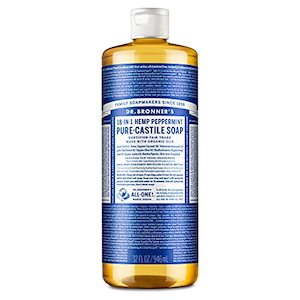 Dr. Bronner's Pure-Castile Liquid Soap Peppermint (32 oz) - Organic Oils, 1…