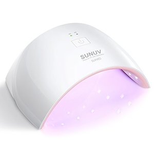 SUNUV UV LED Nail Lamp (SUN9C Pink) for Gel Polish Curing with 2 Timers and Sensor.