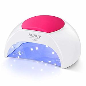 Internet only: SUNUV 48W UV LED Nail Dryer Light for Gel Nail Polish Manicure, 4 Timer Setting Sensor (SUN2C with one Pink Pad)