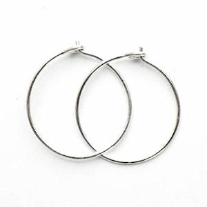 Solid Silver Hoop Earrings (12mm, 24 Gauge, 925 Sterling Silver).