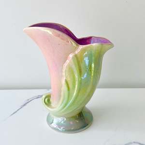 Second hand clothing: Vintage Iridescent Pates Pottery Vase