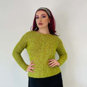 Green and Gold Sparkly Knit (S)