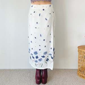 Floral Wrap Maxi Skirt (L)