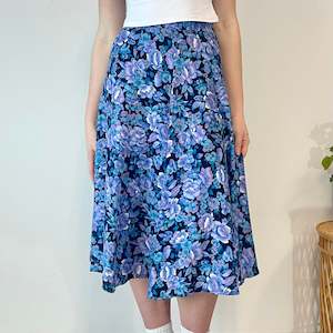 Vintage Floral Midi Skirt (S)