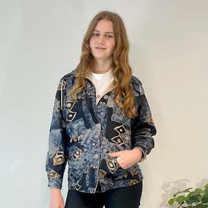 Vintage Abstract Print Reversible Jacket (L)