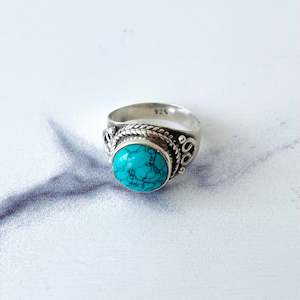 Sterling Silver Dyed Howlite Ring