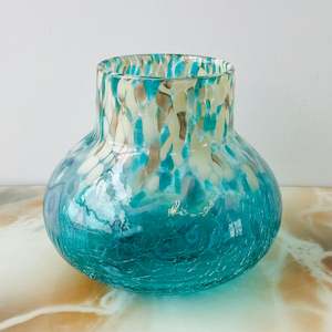 Second hand clothing: Crackle Blown Glass Vase