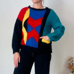 Vintage Abstract Mohair Knit (M)