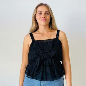 Ruffled Silk Blend Cami (M)