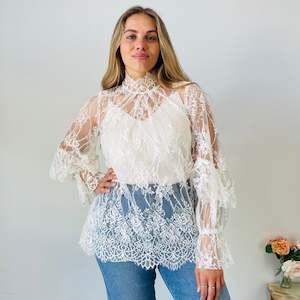 Second hand clothing: Lace Blouse (M)