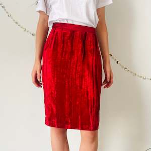 Vintage Velvet Pencil Skirt (XS)