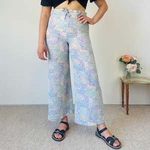 Patterned Wide Leg Pants (S-M)