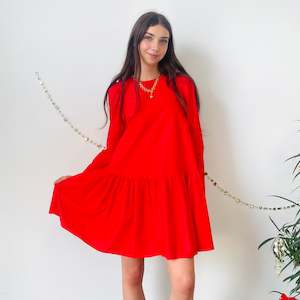 Cotton Drop Waist Mini Dress (S)