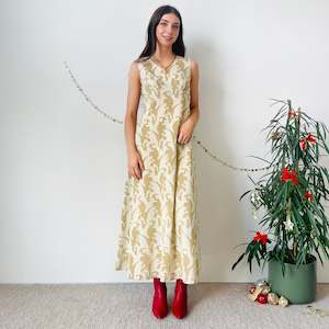 Vintage Gold Maxi Dress (XS-S)