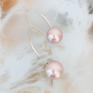 Large Faux Pearl Drop Earrings