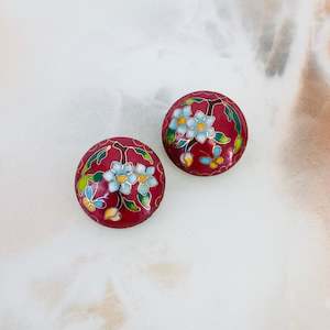 Vintage Floral Clip On Earrings