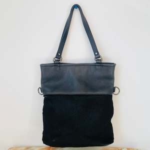 Second hand clothing: Status Anxiety Fur Panel Leather Bag