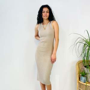 Ribbed Knit Midi Dress (XS-S)