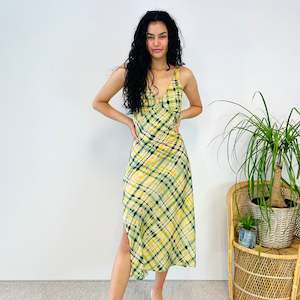 Checked Tie Dye Maxi Dress (S)