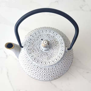 White Cast Iron Teapot