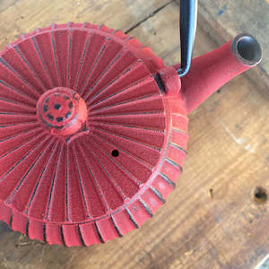 Red Cast Iron Teapot