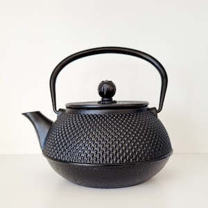 Black Hobnail Cast Iron Teapot