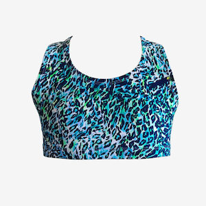 Blue Leopard Crop Top