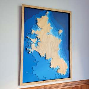 Wooden Map: Great Barrier Island - Large