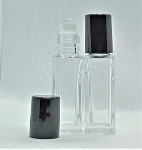 12ml Roll On Clear Glass Bottle with Black Lid