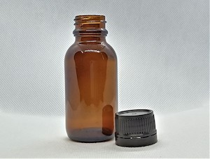 50ml Amber Glass Bottle with Tamper-tel Lid