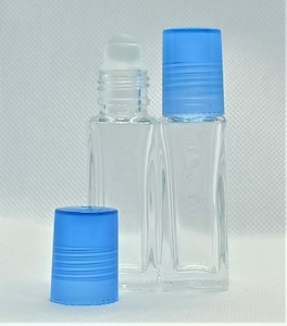 12ml Roll On Clear Glass Bottle with Blue Lid