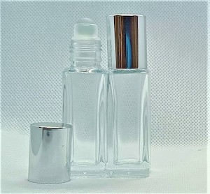 12ml Roll On Clear Glass Bottle with Silver Lid