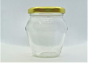 212ml Clear Glass Jar with Gold lid