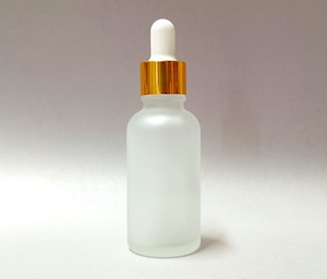 30ml Frosted Glass Bottle with Gold Eye Dropper