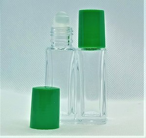 12ml Roll On Clear Glass Bottle with Green Lid