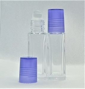 12ml Roll On Clear Glass Bottle with Purple Lid