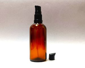 100ml Amber Glass Bottle with Black Serum Pump