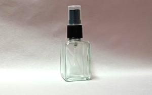 30ml Clear Square Glass Bottle with Black Mist Spray