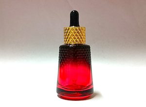 30ml Red Glass Bottle with Gold Eye Dropper