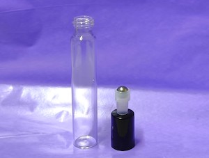 10ml Clear Roll On Glass Bottle Black Lid