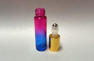 10ml Purple & Blue Roll On Glass Bottle