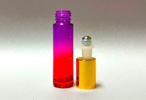 10ml Purple & Red Roll On Glass Bottle