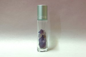 10ml Roll On Clear Glass Bottle with Amethyst Crystals