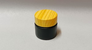 10ml Black Glass Jar with Wood-grain Lid